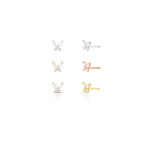 TRIO DE BRINCOS COM BORBOLETAS EM CRISTAIS