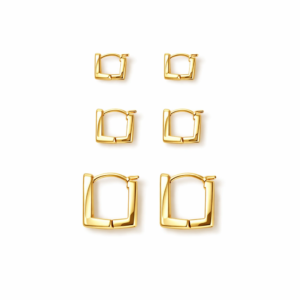 TRIO DE ARGOLAS QUADRADAS LISAS