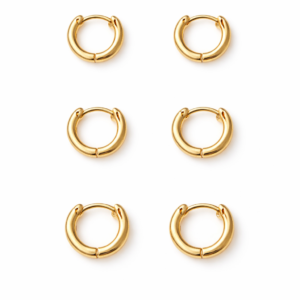 TRIO DE ARGOLAS COM CRISTAL REDONDO