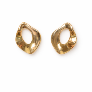 BRINCO OVAL CURVO E VAZADO